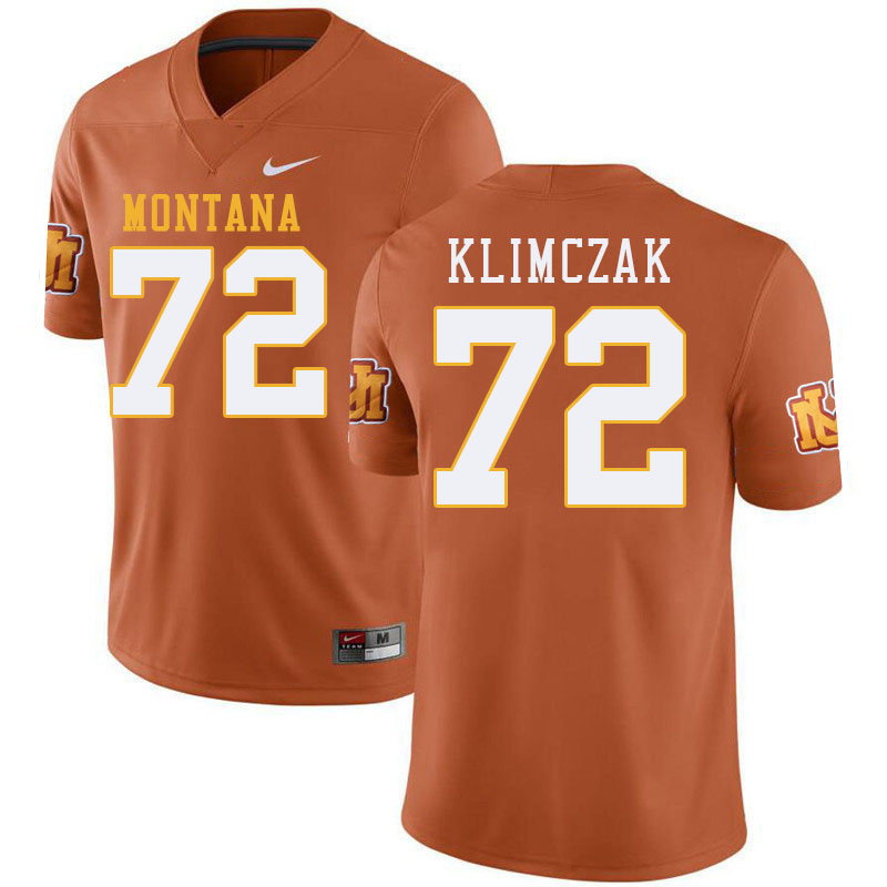 Montana Grizzlies #72 Cade Klimczak College Football Jerseys Stitched Sale-Throwback